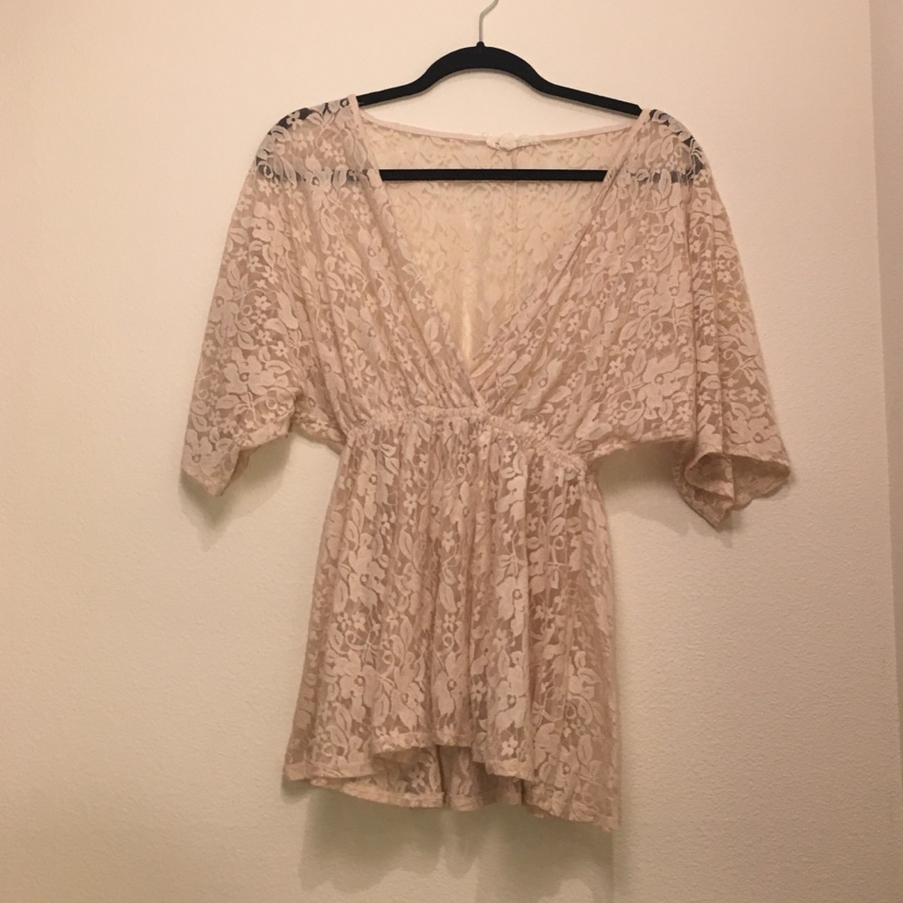 Painted threads lace Top